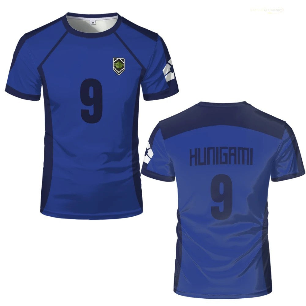 Blue Lock Team Z Football Jersey Anime Soccer T-Shirt Cosplay Costume Top Isagi