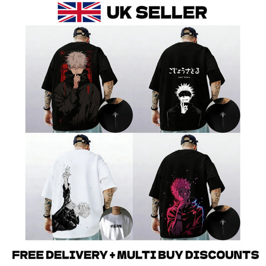 Jujutsu Kaisen Gojo Satoru Graphic T-Shirt Harajuku Anime Top Merch Tee Six Eyes