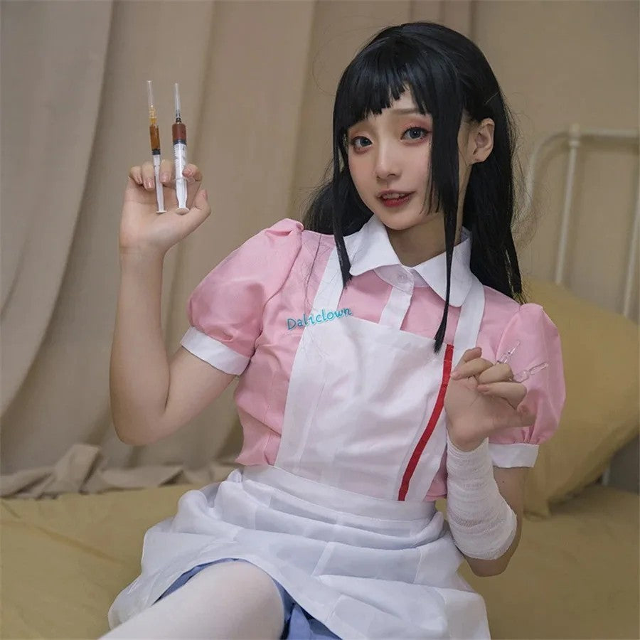 Danganronpa 2 Mikan Tsumiki Cosplay Anime Costume Full Set Wig Halloween Maid
