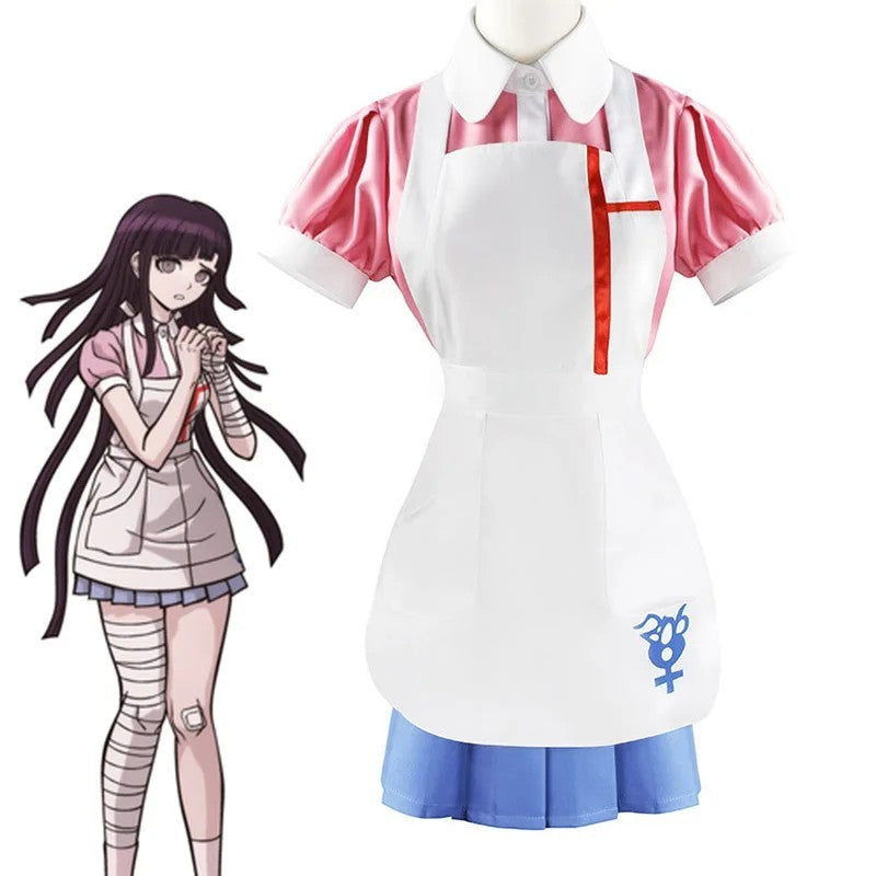 Danganronpa 2 Mikan Tsumiki Cosplay Costume Full Set Wig Halloween Outfit