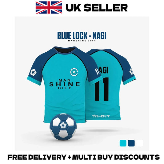 Blue Lock Manshine City Football Jersey Seishiro Nagi Soccer T-Shirt Cosplay Top