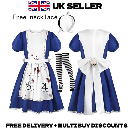 Alice Madness Returns Alice Liddell Cosplay Costume Maid Dress Outfit Halloween