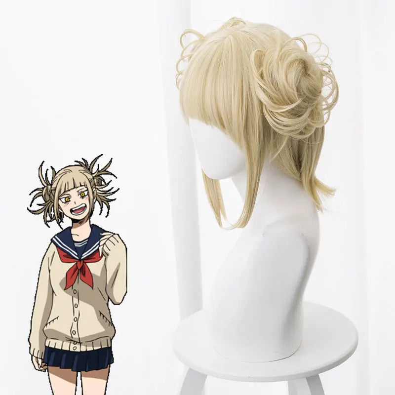 My Hero Academia Himiko Toga Cosplay Wig Blonde Buns Anime Halloween Hair
