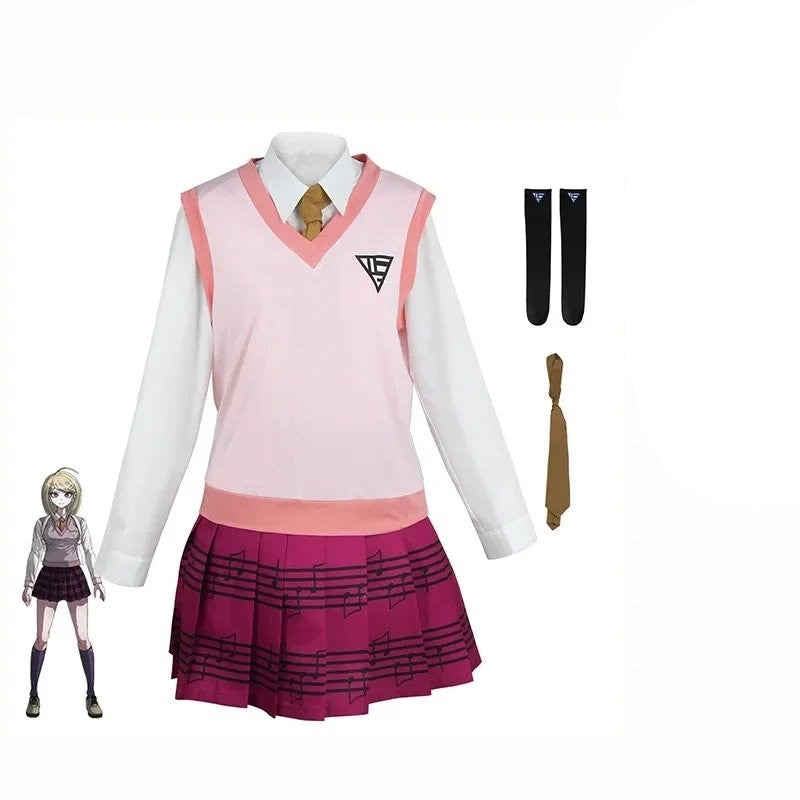 Danganronpa V3 Kaede Akamatsu Cosplay Costume Full Set Halloween Outfit Anime