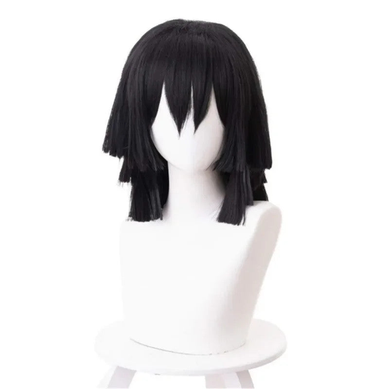 Demon Slayer Obanai Iguro Cosplay Wig Serpent Hashira Anime Merch Halloween Hair
