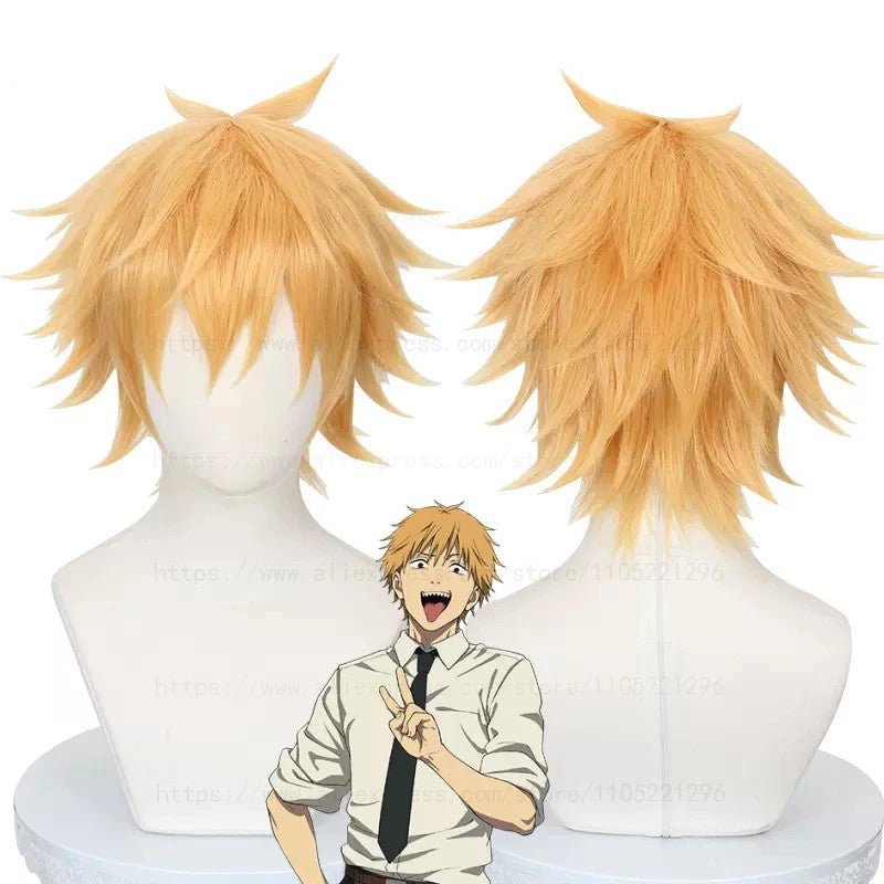 Denji Cosplay Wig Eyepatch Set Devil Hunter Anime Hair Halloween Merch Chainsaw