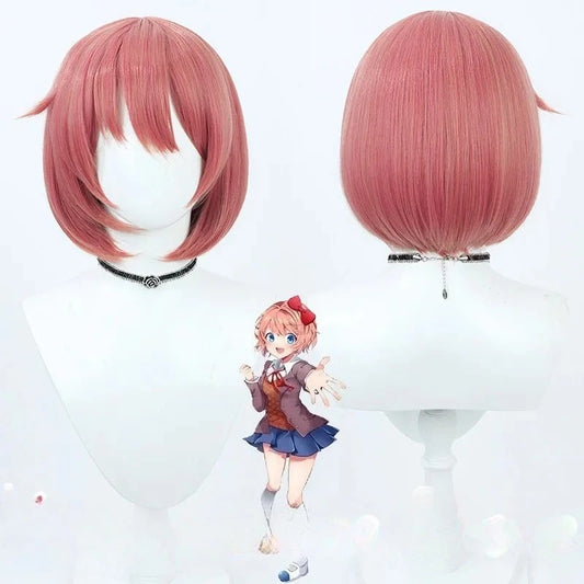 Doki Doki Literature Club Cosplay Wigs Sayori Natsuki Yuri DDLC Anime Hair Merch
