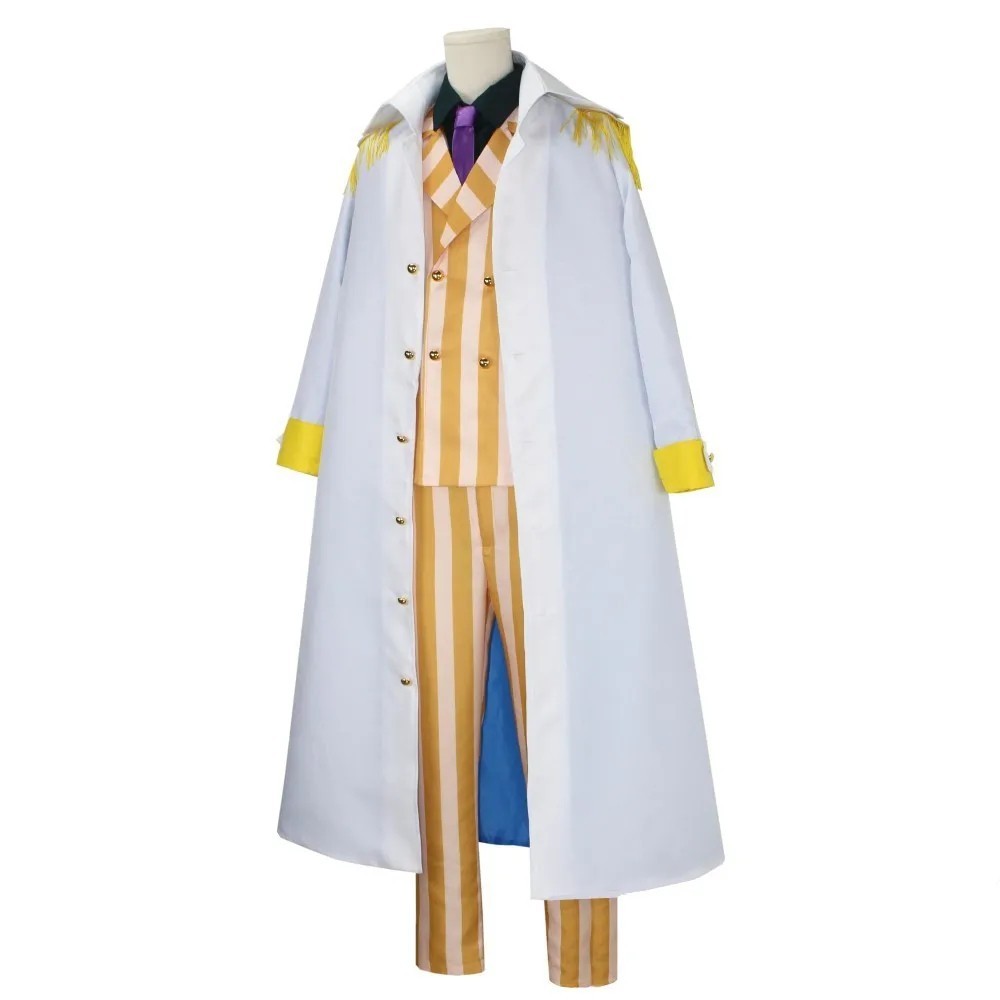 Kizaru Borsalino Cosplay Costume Admiral Full Set Cloak Yellow Suit Halloween