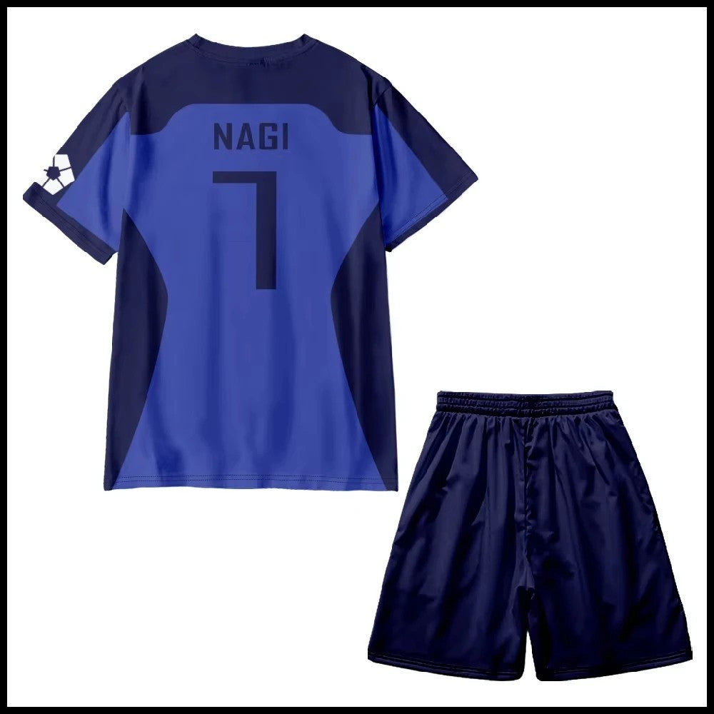 Blue Lock Football Jersey Top Shorts Set Isagi Team Z Nagi Rin Cosplay Soccer