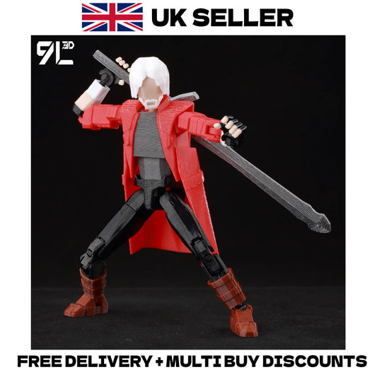 9L3D Devil May Cry Dante T13 Dummy 13 Action Figure Movable Joints 3D Printed