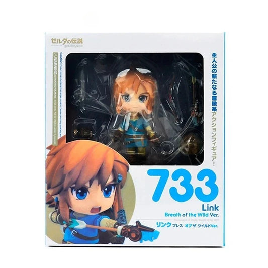 Legend of Zelda BOTW Nendoroid Link Princess Zelda 10cm Action Figure #733 #1212