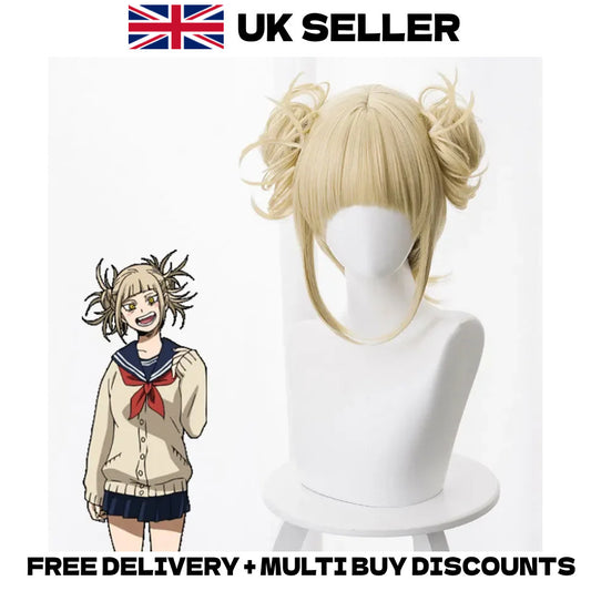 My Hero Academia Himiko Toga Cosplay Wig Blonde Buns Anime Halloween Hair