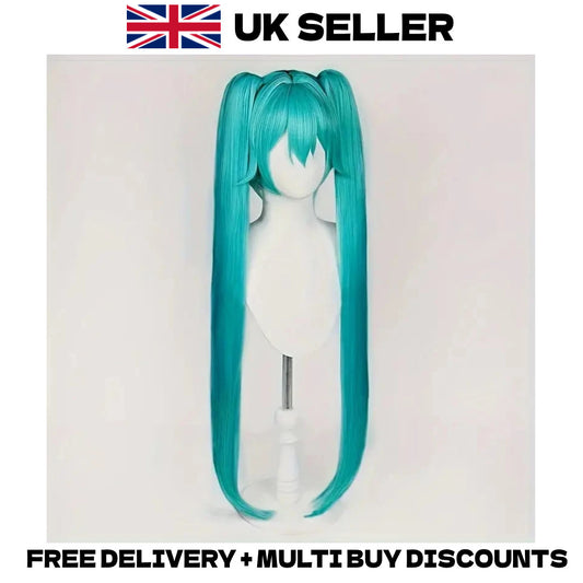 Vocaloid Hatsune Miku Cosplay Wig Turquoise 42" Anime Hair Twin Tails Halloween