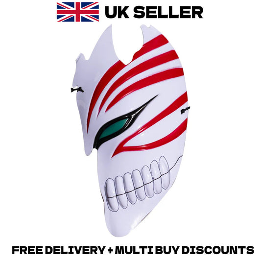 Ichigo Kurosaki Hollow Mask Visored Cosplay Prop Face Mask Anime Merch 25.5cm
