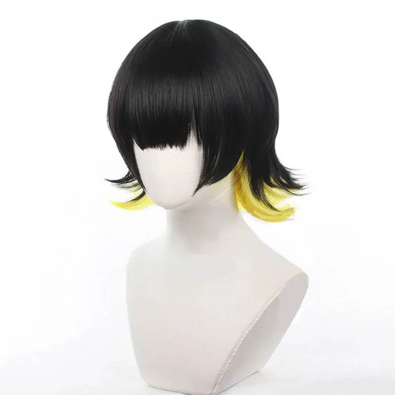 Blue Lock Bachira Meguru Cosplay Wig Black Yellow Anime Hair Soccer Merch