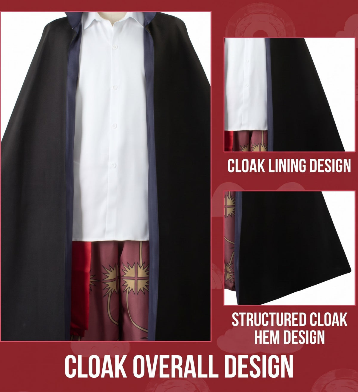 Shanks Redhead Cosplay Anime Costume Full Set Halloween Outfit Pirate Cloak