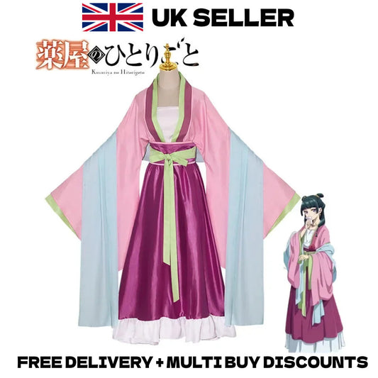 The Apothecary Diaries Maomao Cosplay Costume Pink Hanfu Dress Banquet Robe Set