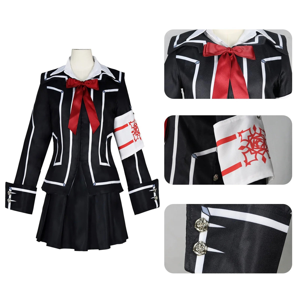 Vampire Knight Cross Academy Day Night Class Yuki Zero Cosplay Costume Uniform