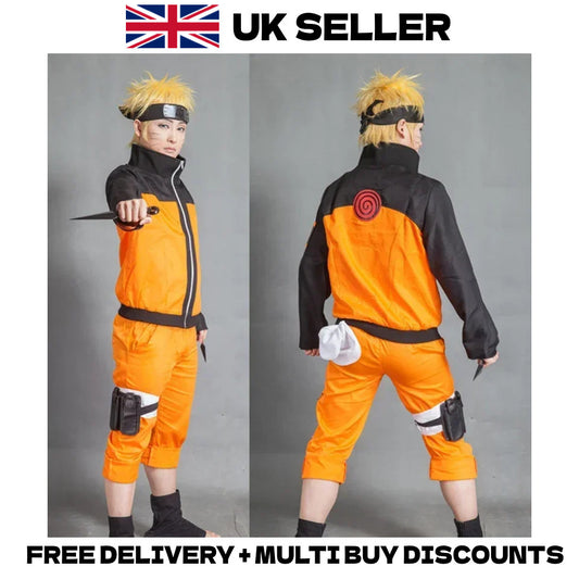 Naruto Shippuden Naruto Uzumaki Cosplay Costume Ninja Tracksuit Halloween Outfit
