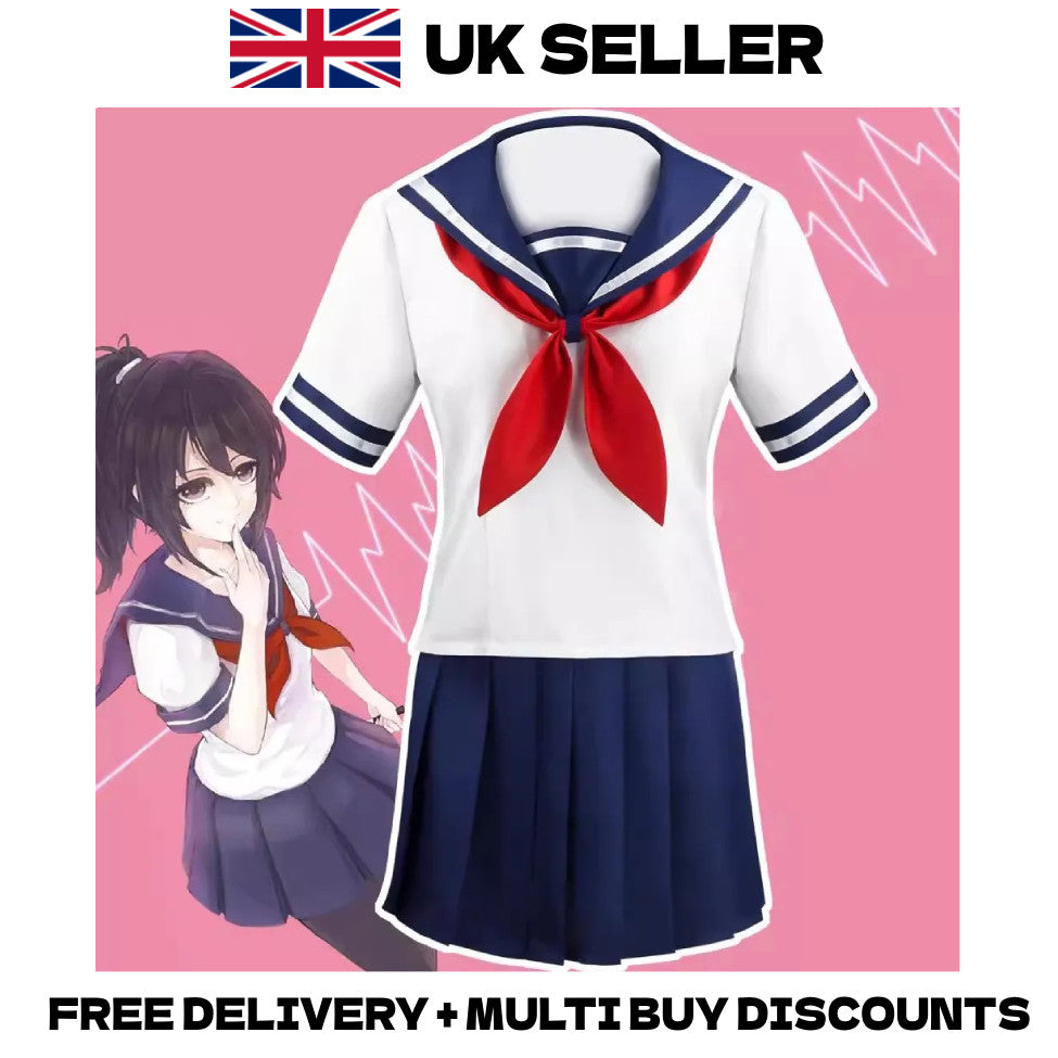 Yandere Simulator Ayano Aishi Yan-chan Cosplay Costume Uniform Halloween Outfit