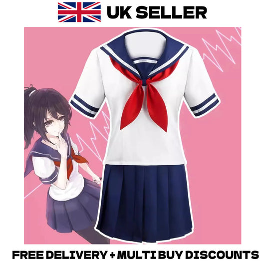 Yandere Simulator Ayano Aishi Yan-chan Cosplay Costume Uniform Halloween Outfit