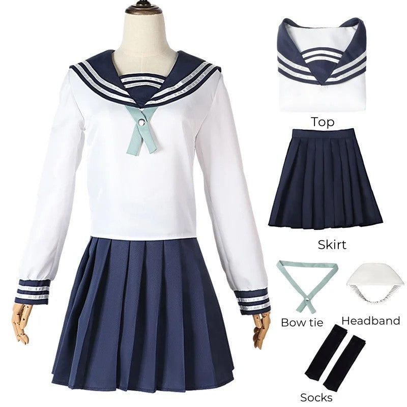Riko Amanai Cosplay Costume Wig Full Set Anime School Uniform Halloween Outfit