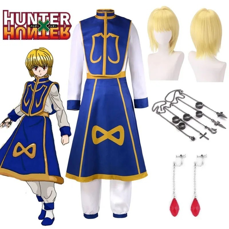 Hunter x Hunter Kurapika Cosplay Costume Full Set Wig Chains Anime Halloween