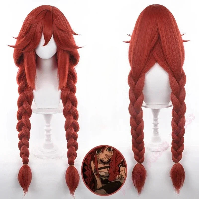 Gachiakuta Riyou Reaper Cosplay Wig Red Hair Anime Merch Pigtails Halloween