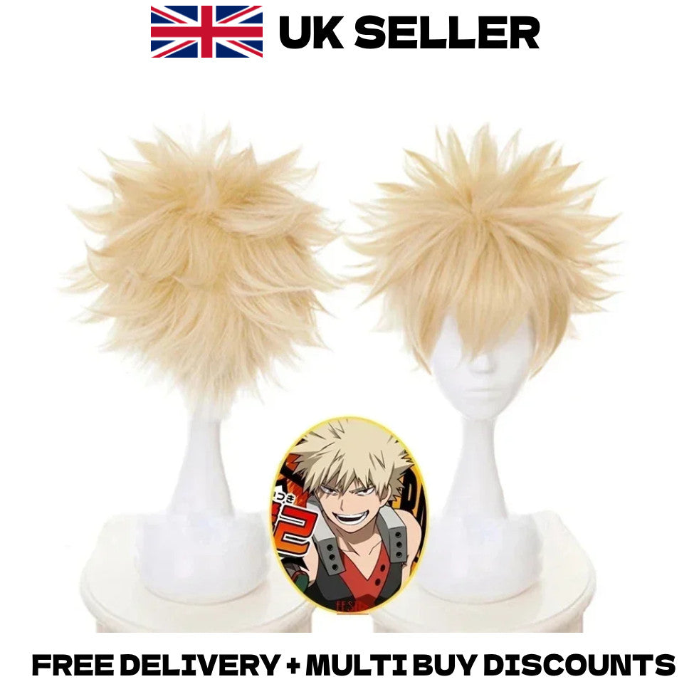 My Hero Academia Katsuki Bakugo Cosplay Wig Dynamight Halloween Hair Anime Merch