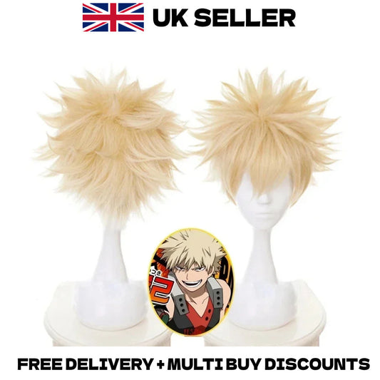 My Hero Academia Katsuki Bakugo Cosplay Wig Dynamight Halloween Hair Anime Merch