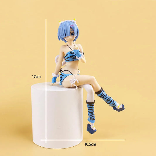 Re:Zero 16cm Rem Ram Sitting Noodle Stopper Action Figure PVC Anime Statue Model