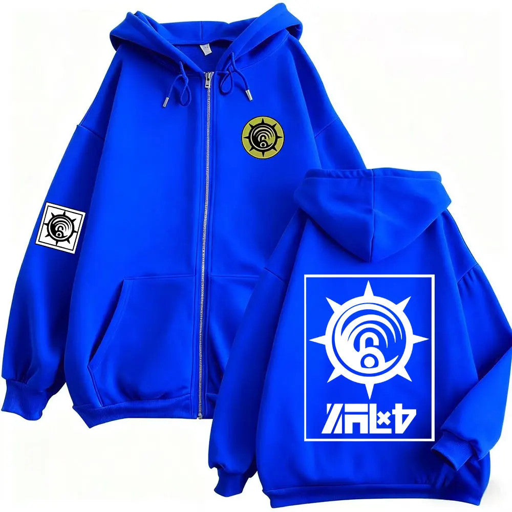 Gachiakuta Enjin Cleaners Harajuku Zip Up Hoodie Anime Streetwear Merch Jacket