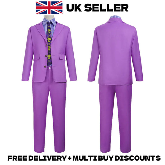 JoJos Bizarre Adventure Kira Yoshikage Cosplay Purple Suit Tie Outfit Full Set