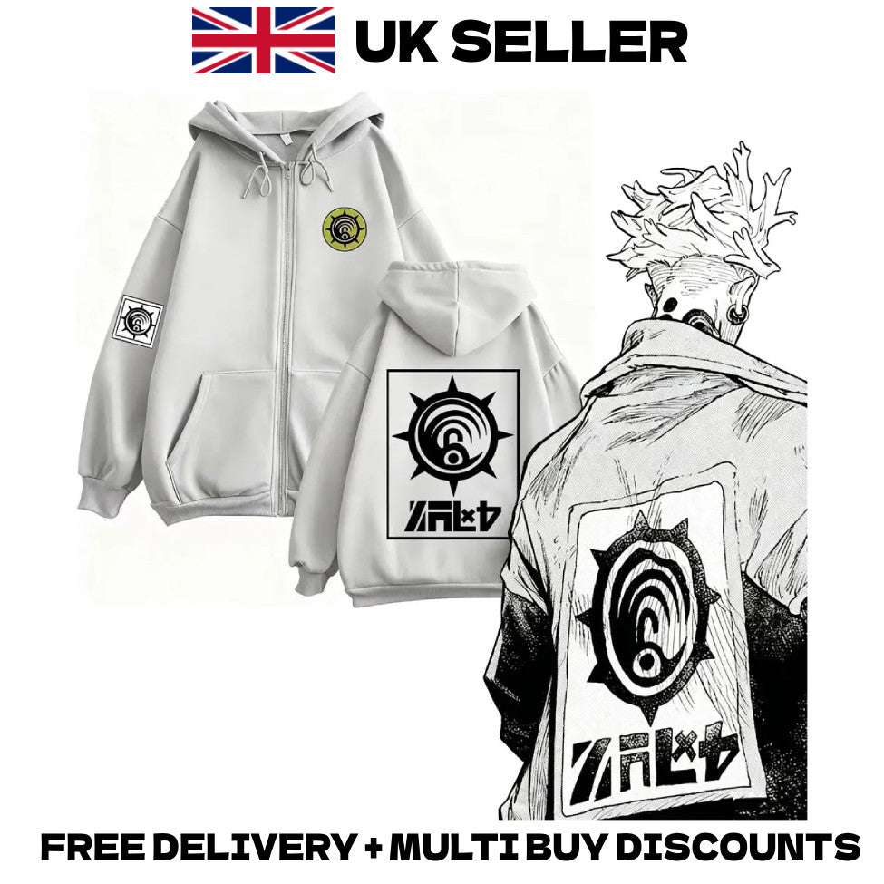 Gachiakuta Enjin Cleaners Harajuku Zip Up Hoodie Anime Streetwear Merch Jacket