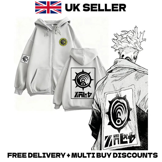 Gachiakuta Enjin Cleaners Harajuku Zip Up Hoodie Anime Streetwear Merch Jacket