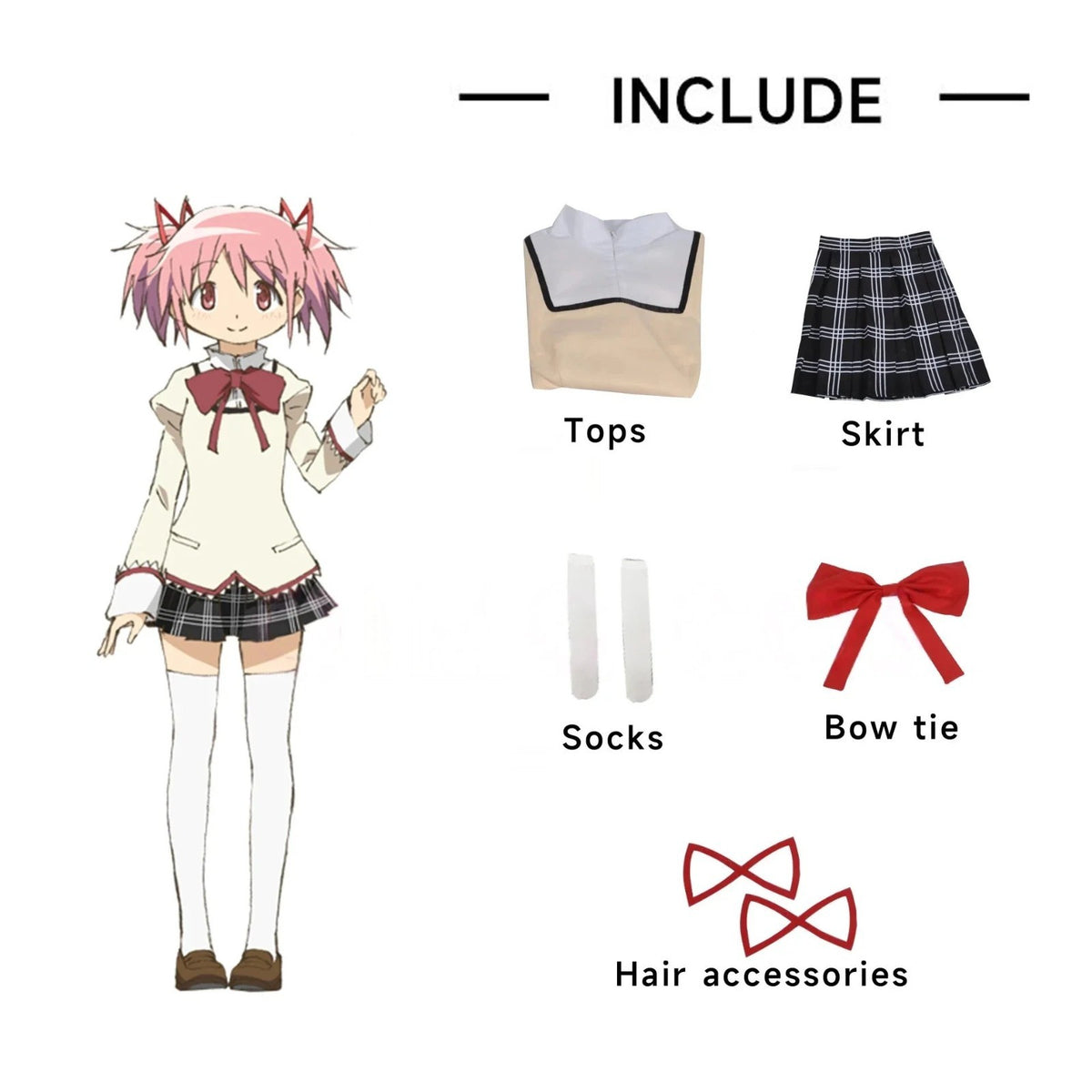Puella Magi Madoka Magica Cosplay Uniform Anime Madoka Homura Full Set Halloween