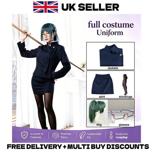 Jujutsu Kaisen Maki Zenin Cosplay Costume Wig Jujutsu High Halloween Uniform Set