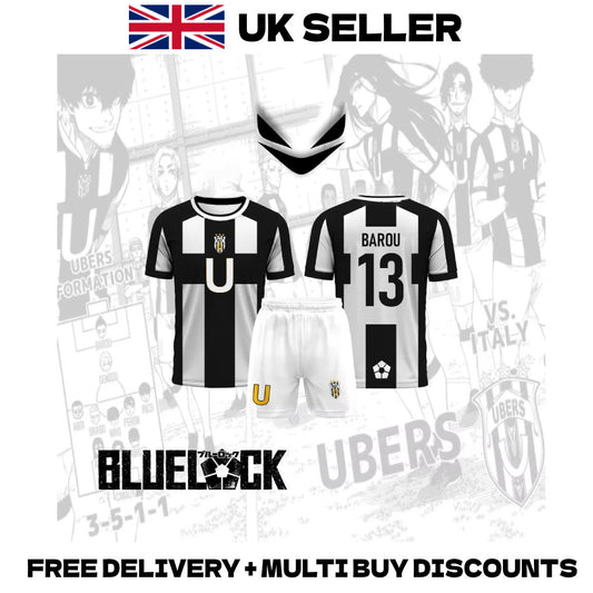 Blue Lock Ubers Soccer Jersey Barou Aiku Lorenzo Football T-Shirt Anime Cosplay