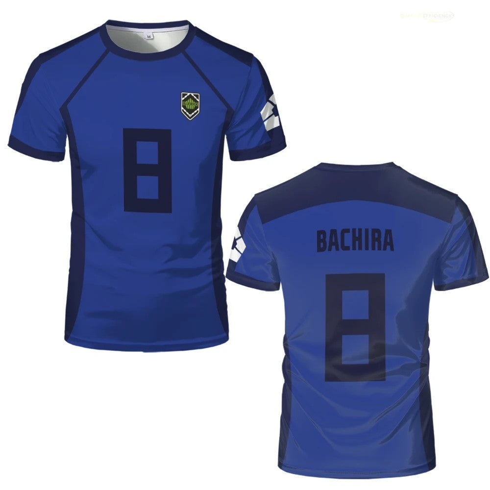 Blue Lock Team Z Football Jersey Anime Soccer T-Shirt Cosplay Costume Top Isagi