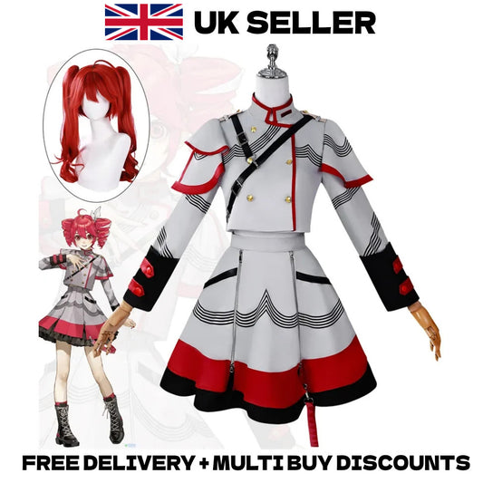Synthesizer V Kasane Teto Cosplay Costume Full Set Wig Halloween Outfit
