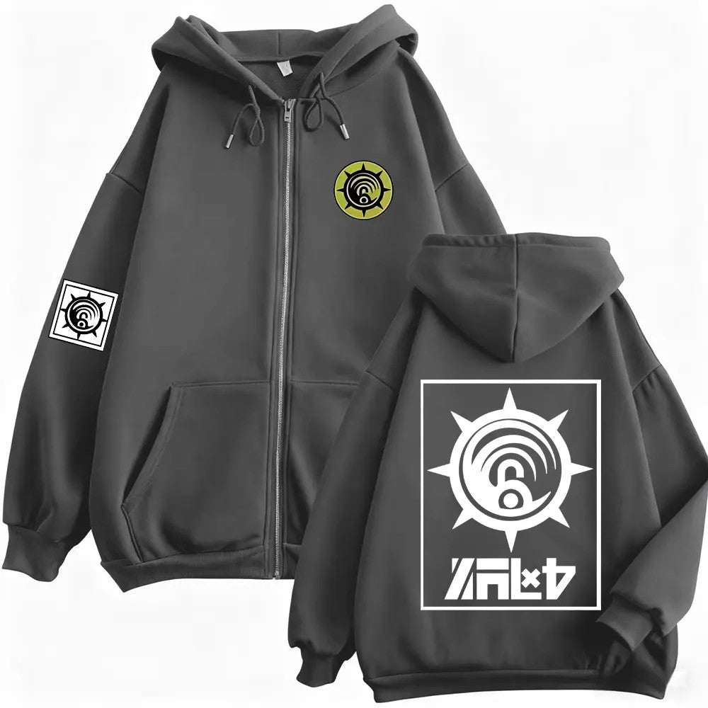 Gachiakuta Enjin Cleaners Harajuku Zip Up Hoodie Anime Streetwear Merch Jacket
