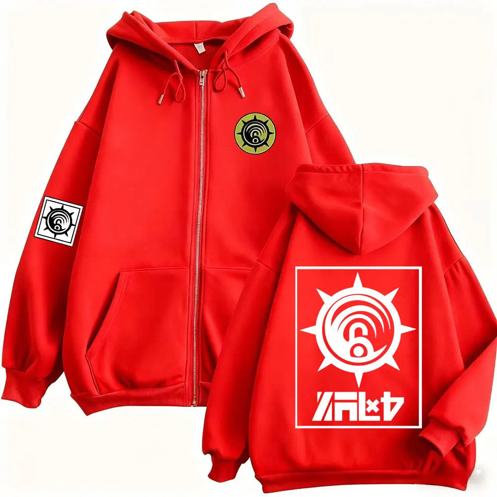 Gachiakuta Enjin Cleaners Harajuku Zip Up Hoodie Anime Streetwear Merch Jacket