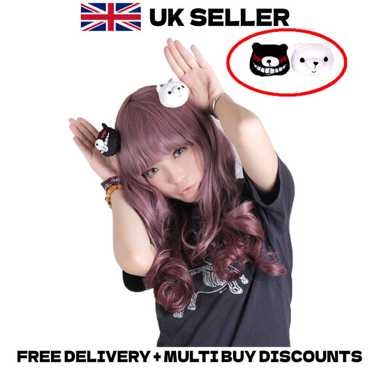 Danganronpa Junko Enoshima Monokuma Hair Pins Bear Clips Anime Cosplay Merch