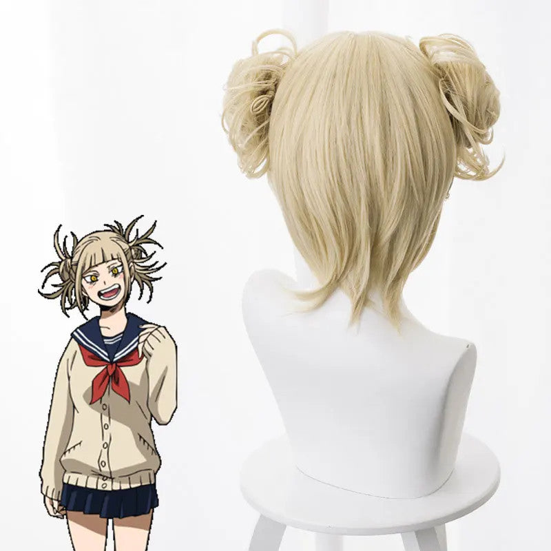 My Hero Academia Himiko Toga Cosplay Wig Blonde Buns Anime Halloween Hair