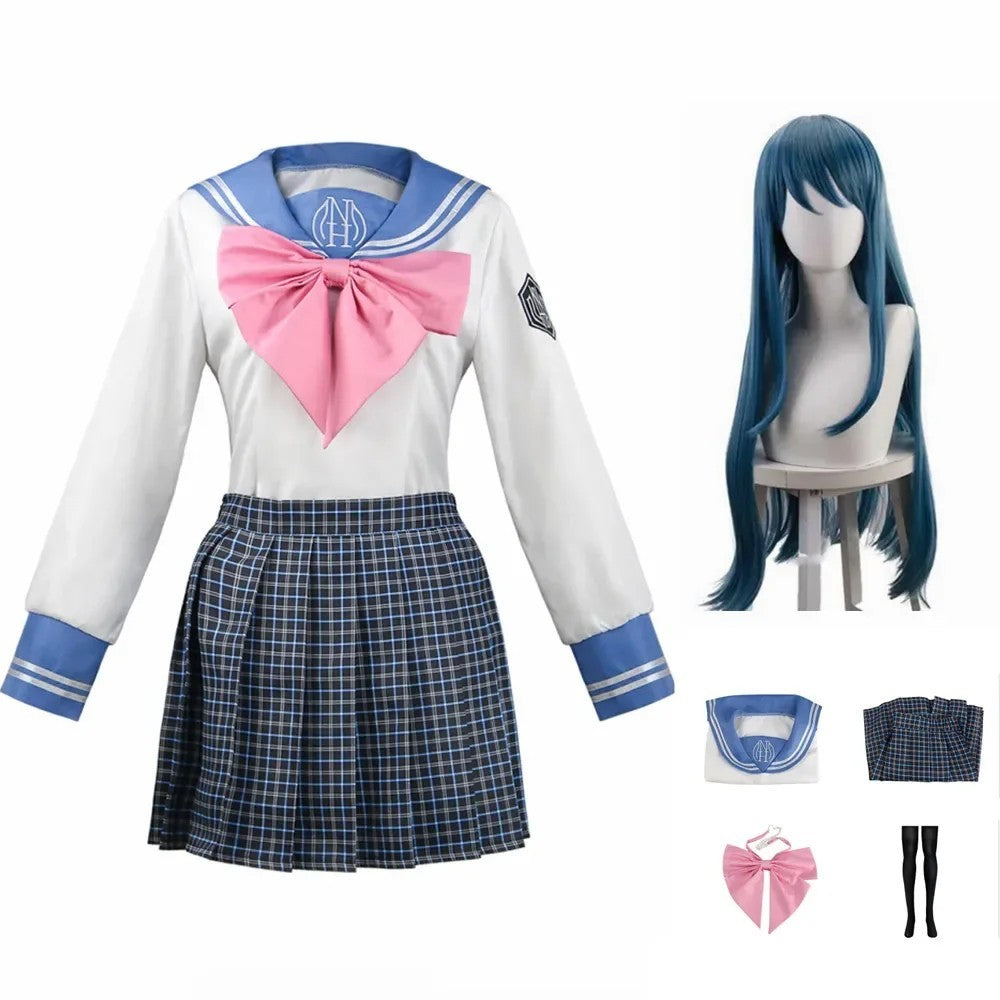 Danganronpa Sayaka Maizono Cosplay Costume Full Set Wig Halloween Outfit Anime