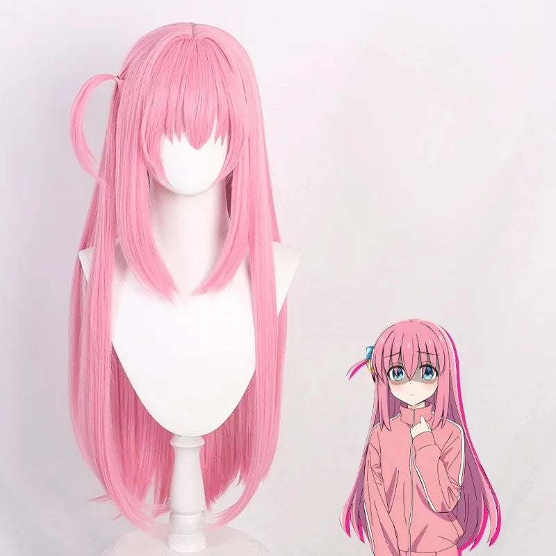 Bocchi the Rock! Hitori Gotou Cosplay Wig Pink Hair Anime Merch Halloween 34in