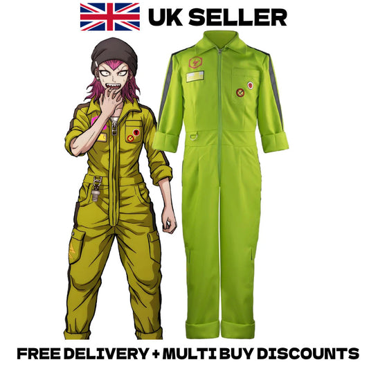 Danganronpa 2 Kazuichi Souda Cosplay Costume Jumpsuit Wig Boiler Suit Outfit Set