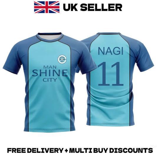 Blue Lock Manshine City Soccer Jersey Nagi Chigiri Reo Cosplay Anime Top T-Shirt