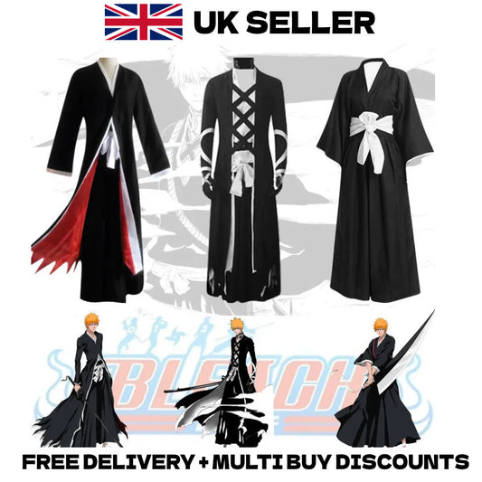 Bleach Ichigo Kurosaki Cosplay Costume Shinigami Bankai TYBW Kimono Robe Outfit