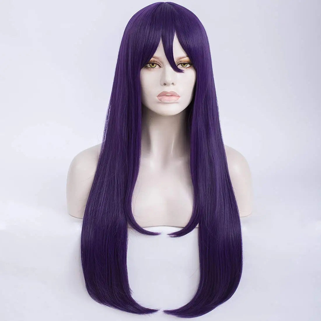 Doki Doki Literature Club Yuri Cosplay Wig Anime Long Purple Hair Bangs DDLC
